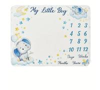 TEMU Coperta a tappezzeria per neonati, con un design a elefante, una coperta ricordo per la crescita , perfetta come sfondo fotografico con cornice in