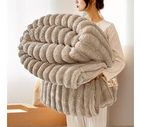 TEMU Coperta in velluto/mutandina di lana morbida e , con uno stile moderno, lavabile in lavatrice, realizzata in pelliccia di , adatta a tutte e quattro , perfetta per l'uso su , divani, campeggio e