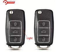 TEMU Cover a per chiave auto con telecomando a 3 pulsanti, compatibile con VOLKSWAGEN MK4 Bora, Golf 4, 5, 6, Passat, Polo e , escluso il tagliacarte