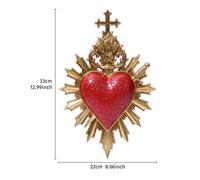 TEMU [Croci da Parete] 1 pz, Decorazione da Parete Creativa in Stile a Forma di Spada Tridimensionale con Cuore e Punta, Materiale in Resina Oro Design a Tre Colori, Artigianato Decorativo da Parete