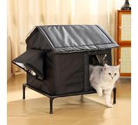 TEMU Cuccia rialzata da esterno per cani di taglia, con finestre laterali per un spazioso per , adatta a , resistente, , facile da e piegare, che offre per randagi (in ),