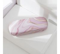 TEMU Custodia per occhiali da donna One Piece con gradiente rosa-violaceo effetto marmo, moda da sogno | Realizzata in ecopelle