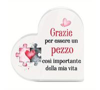 TEMU Decorazione Putuo piatta 2D, 1 pz, in acrilico a forma di cuore , decorazione da tavolo, Grazie per un pezzo così della mia vita, decorazione da scrivania per casa, fattoria, soggiorno, regalo