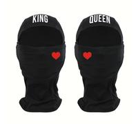 TEMU DeeJey Maschera Balaclava per Coppie Valentino Compatibile con Ciclismo e - Stampa KING, Antivento e Resistente alla Sabbia, Maschera per Sport all', Regalo per Ciclisti