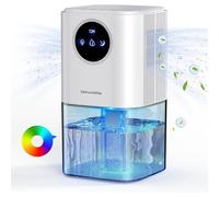 TEMU Deumidificatore da 60oz per la Casa - Silenzioso Ultra-Silenzioso 44dB, Efficiente dal con Luci LED a 7 Colori, Timer 8/12/24H - per Camera da Letto, Soggiorno, Bagno, Camper - /