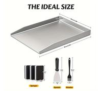 TEMU Devesanter Piastra e Spatola Combo Resistente - Adatta per Uso / su Gas//, 40x30cm, Piastra in Acciaio Inossidabile 304 Antiruggine da 4mm per BBQ, , Stufa, Esterno