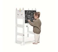 TEMU di Apprendimento Pieghevole in Legno con Lavagna - Scale 3 in 1 e di Supporto per Stare , Set Tavolo e Sedia Pieghevole per Bambini, per Bambini dai 18+ Mesi