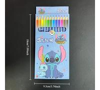 TEMU Disney Set di 12 Stitch, Kit da Disegno a 12 Colori con Scatola Portaoggetti - Regalo per e dell'