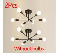 TEMU Due Lampadari Minimalisti Moderni a 6 Luci con Base per Lampadine E27, Adatti per Soggiorni, Camere da Letto, Cucine, Sale da e Ingressi, per Halloween e Natale (Lampadine Non Incluse)