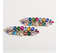 TEMU Due Nuove Colorate con Strass , Elementi Rimovibili per Scarpe, , Borse e Abbigliamento in un Design Lineare
