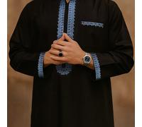TEMU Elegante caftano da ricamato con cappuccio - islamica tradizionale per matrimonio, Ramadan ed Eid | Abbigliamento formale e festivo a vestibilità