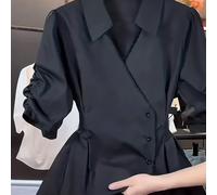 TEMU Elegante camicetta da donna con maniche a e scollo a V, progettata per creare una silhouette con una vita aderente e svasato