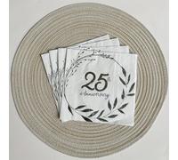 TEMU Eleganti Tovaglioli per il 25° Anniversario - 32 pezzi, 6.5"x6.5", Tovaglioli da a per Feste e Speciali come Halloween, Natale e Speciali