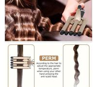 TEMU Ferro Arricciacapelli a 5 Barili, Ferro da Stiro per Capelli con Ceramica e Turmalina, Strumento per Styling con Tensione (0,6 Pollici)