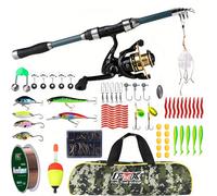 TEMU FTK Set Combo Canna e Mulinello /5.90FT, Mulinello (Con Filo), Filo, Esche Artificiali , Set Completo di Ami con Peso - ai Principianti e !