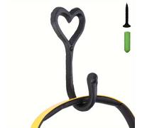TEMU Gancio da Parete a Cuore in Ghisa Boho-Chic - Installazione Facile, Stile Vintage per Cappotti & , per la Decorazione Domestica
