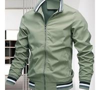 TEMU Giacca a vento da casual con zip, maniche lunghe, alla coreana e tasche, per attività all'