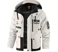 TEMU Giacca con Cappuccio , Giacca Termica da Esterno Multi- Casual con Tasche Cargo e Zip Rimovibile, Giacca a Colori per