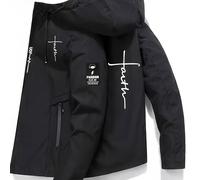 TEMU Giacca oversize da con cappuccio, ricamata con lettere, e antivento, dotata di tasche con zip, adatta a tutte - Resistente, traspirante e lavabile in lavatrice, taglia grande