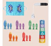 TEMU Giocattoli da pesca colorati per neonati, set da pesca in tessuto per bambini, la coordinazione occhio- e l'attenzione, idee regalo creative, regali di compleanno pratici, regalo di