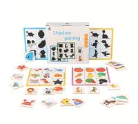 TEMU Gioco di Abbinamento Ombre, Allenamento Mentale, Puzzle di , Giocattolo Educativo in Legno per Bambini, Regalo per Natale e Halloween