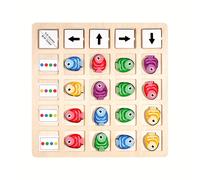 TEMU Gioco di orientamento con pesci in legno, allenamento della , giocattoli educativi divertenti, 30 carte incluse, portatile e , regalo per Natale e Ringraziamento