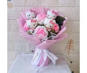 TEMU Gli arrangiamenti di rose artificiali di Sanrio, tra cui con Hello Kitty, ideali per decorare case e matrimoni, come oggetti di per foto come Natale, della .