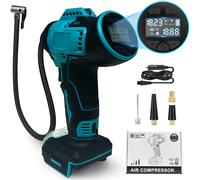TEMU Gommaio portatile a batteria da 160 PSI - Compatibile con batteria 18V Max, compressore d'aria manuale con digitale, per auto, moto, bici, palloni sportivi e (batteria non )