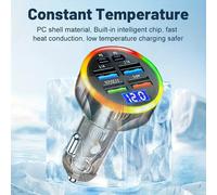 TEMU Il più recente caricatore da auto USB-C 6-in-1 2024 offre 2 porte PD e 4 porte USB-A, display della tensione e ricarica super rapida compatibile con iPhone e smartphone, senza batteria.