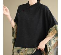 TEMU in stile cinese con bottoni a nodo , caratterizzato da un design con alla coreana, maniche a tre e un elegante pullover . Questa blusa e è perfetta per le mamme.