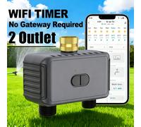 TEMU INSOMA Timer Irrigazione Smart WiFi a 2 Zone, Controllo tramite APP, Ritardo Pioggia, Timer per Irrigatore per Prato, Giardino, , Rubinetto 3/4", in Ottone