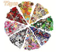 TEMU J.CARP Kit di 72 toppe colorate, splendide toppe termoadesive ricamate per borse, vestiti, gonne, , jeans, pantaloni, calzature