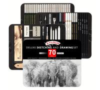 TEMU KALOUR 70 pezzi/Set Lussuoso Scatola di Latta Set per Disegno e Schizzi per e Disegno all', Matite e Cancelleria