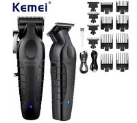 TEMU Kemei KM-2296 e KM-2299 Combo Rasoio Elettrico e Set Tagliacapelli per Professionale dell'