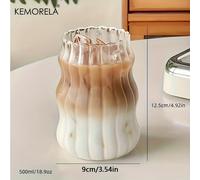 TEMU KEMORELA 17OZ Bicchiere per bevande dalla forma unica, ondulata per acqua, Tazze per caffè freddo, Adorabili contenitori per bere, Bicchieri stagionali per casa e cucina, 500ML