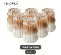 TEMU KEMORELA 4/6 pezzi, bicchiere da bevanda dal design unico da 17OZ, ondulata per acqua, tazze per caffè freddo, adorabili contenitori per bere, bicchieri stagionali, prodotti per domestica 500ML