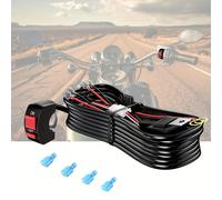TEMU Kit Cavi per Barra LED con Interruttore per Manubrio Moto, 7-8'', 2 Cavi per Fari, Luci e Luci Ausiliarie per ATV, Moto e Bicicletta