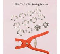 TEMU Kit di 51 Pezzi per Bottoni a Pressione in Metallo con Pinze e Pressa Manuale, in Acciaio Inossidabile. per Fai da Te, Cucito di Abbigliamento, e Borse. sia a Principianti che a Professionisti