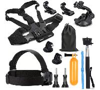 TEMU Kit di accessori per action camera da esterno 12/25 pezzi per Hero 13 12 11 10 6 5 Acepro /5Pro/4/3 AKASO EK7000/ EK7000 Pro/Brave 4/ Brave 7 LE/ V50X/ V50 Pro/ V50 Elite per e qualsiasi sport