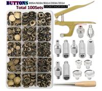 TEMU Kit di bottoni a pressione da 100/150 pezzi, pinze per l'installazione dei bottoni per accessori da cucito utilizzati in abbigliamento, giacche e lavori in pelle