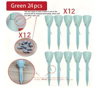TEMU Kit di irrigazione a per piante, 24 pezzi ( 12 testine a e 12 manopole), flusso regolabile, per piante da interno e da giardino, compatibile con bottiglie filettate standard europee e