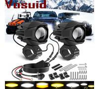 TEMU Kit di luci LED ausiliarie per moto, confezione | 90W 8000Lm, ambra , cablaggio, relè interruttore, fusibile, per moto, ATV, UTV, barche, bici elettriche, trattori, senza batteria