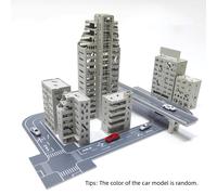 TEMU Kit di modelli architettonici educativi per l'accatastamento di competenze, cittadina dilaniata dalla ed edifici alti con cavalcavia, per età 14+, set di costruzioni in plastica resistente