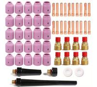 TEMU Kit per Torcia TIG da 58 Pezzi per WP-9/20/25 con Borsa di Stoccaggio, : 25 in Ceramica di , 20 Colleti, 8 Corpi Lente Gas, 2 Rondelle, 3 Posteriori per Testa Torcia