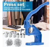 TEMU Kit pressa a per occhielli con punzonatrice, tre occhielli nelle misure 6, 10 e 12 mm, per tessuti, pelle e