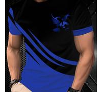 TEMU La T-shirt e blu elegante con un design di "" è molto e si adatta perfettamente. Non perdere l'occasione!