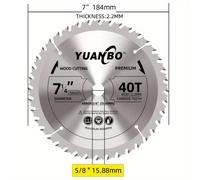 TEMU Lame per sega da 7-1/4 pollici con albero da 5/8", TCT ATB 24T per montaggio, 40T per taglio a croce, lama per sega per del legno