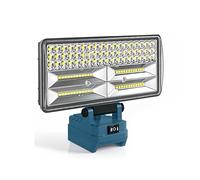 TEMU Lampada da lavoro LED senza compatibile con batteria Makita 18V Max | Due livelli regolabili, 2 porte USB, testa girevole a 140°, illuminazione di emergenza , solo utensile nudo, batteria non