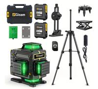 TEMU Laser 4D Linee con Laser Incrociato, Autolivellante a 360°, a Treppiede, Set con 2 Batterie