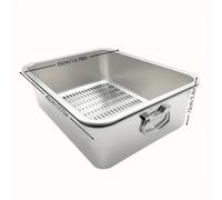 TEMU Lettiera per in Acciaio Inossidabile a con - Separazione Facile di Secchi e Bagnati, Design Rettangolare